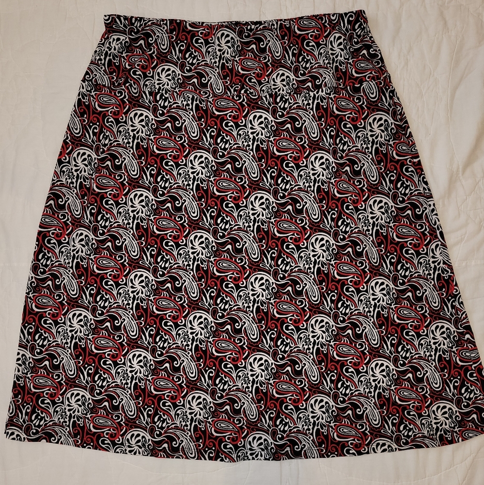 Medium red, black & white Cato skirt